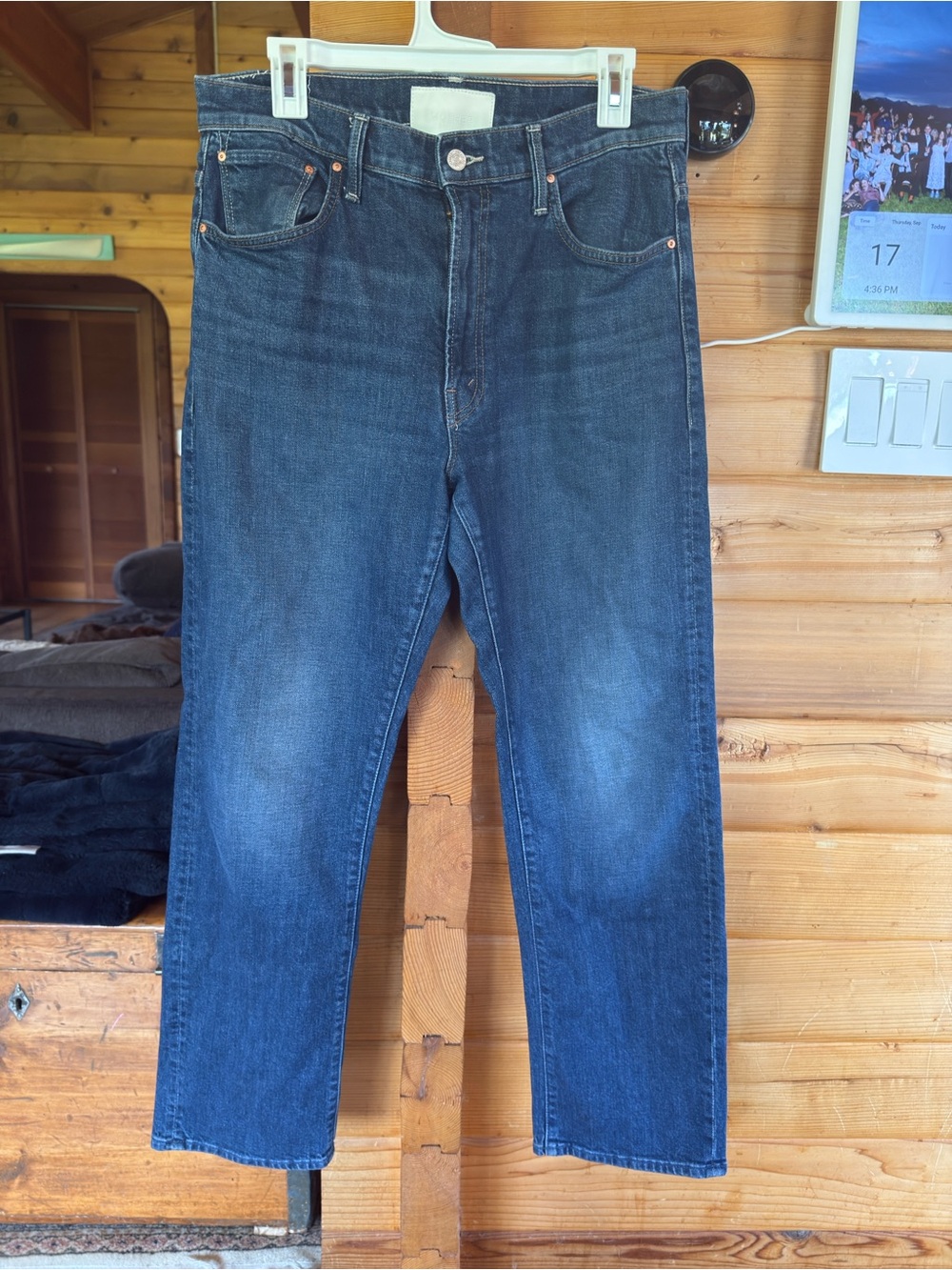 MOTHER Mid Wash Straight Jeans - Blue